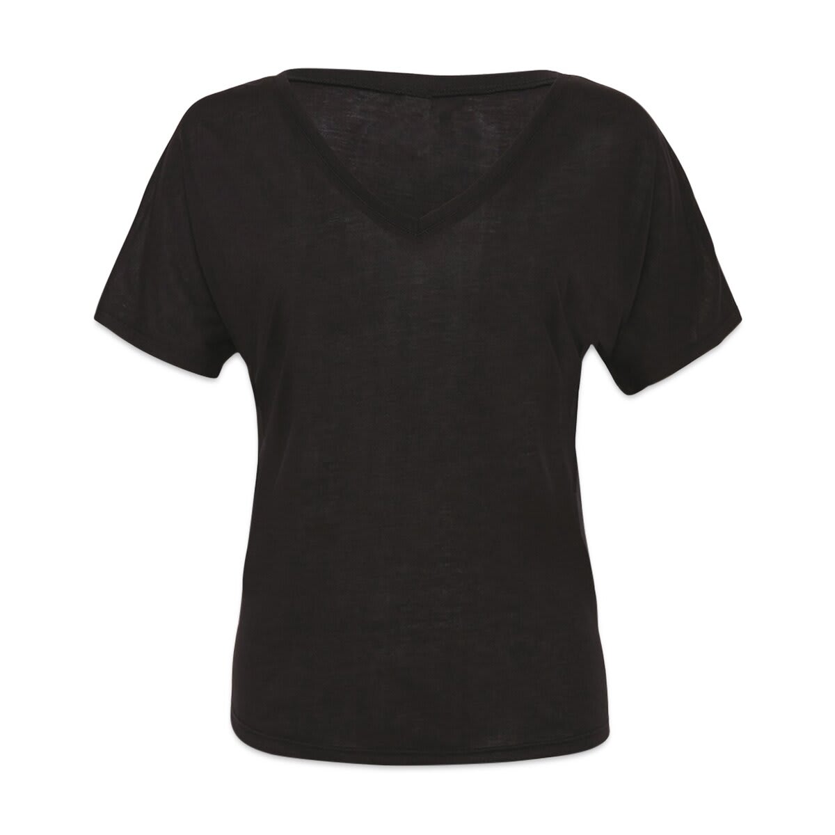 Bella + Canvas Slouchy V-neck T-shirt - Black, Small
