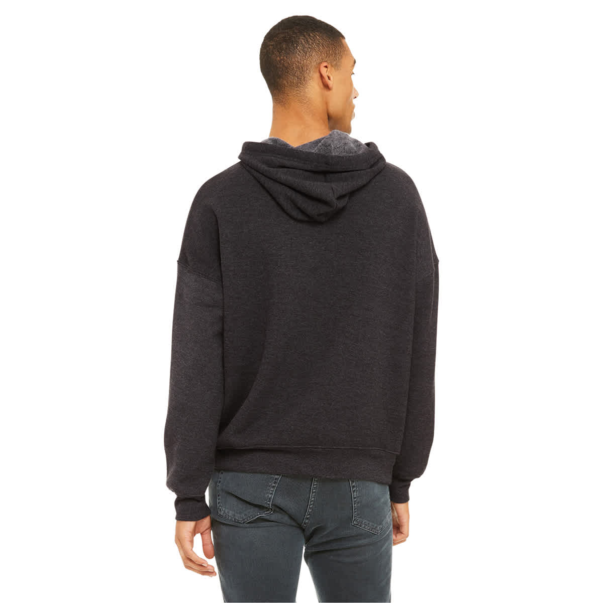Bella + Canvas Unisex Hoodie Pullover - Dark Grey Heather, X-Small - on person, back