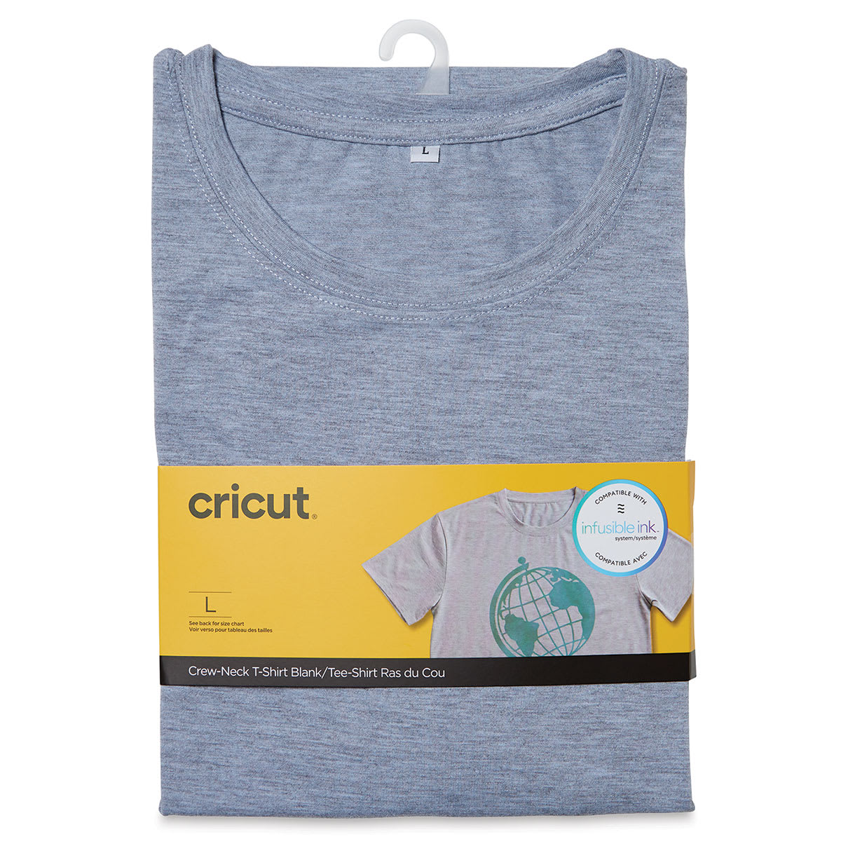 Cricut Adult T-Shirt Blank - Unisex Large, Crew-Neck, Gray