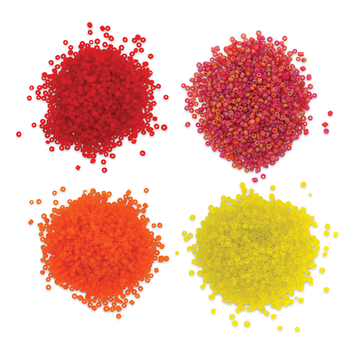 Jillibean Soup Seed Beads Packs, warm colors, Pkg of 4, outside of packaging. 