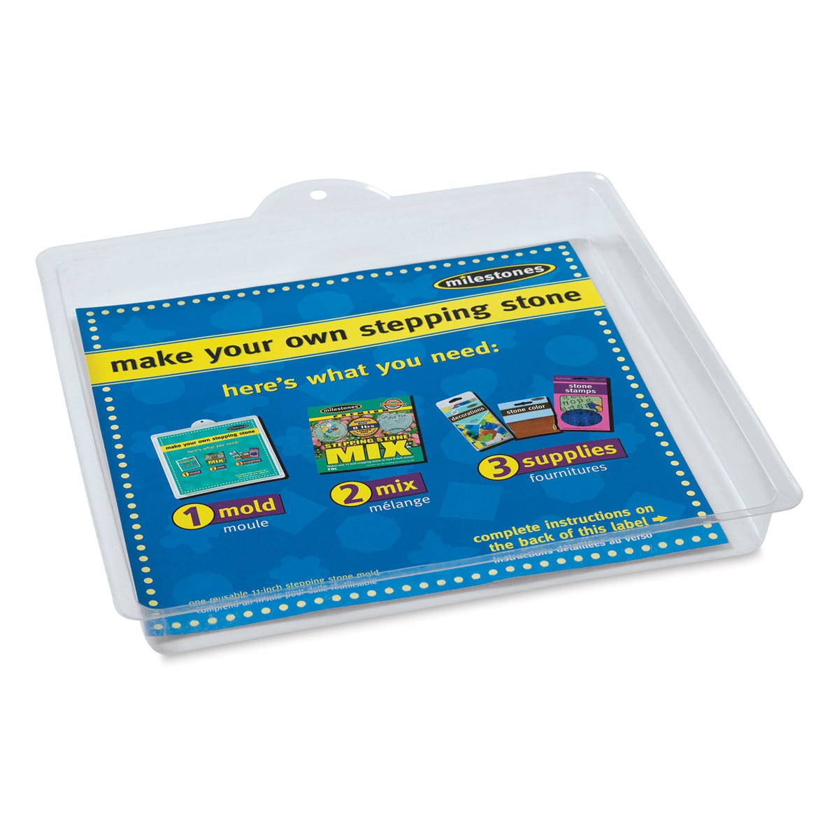 Milestones Reusable Mold - Angled view of Square Mold with label