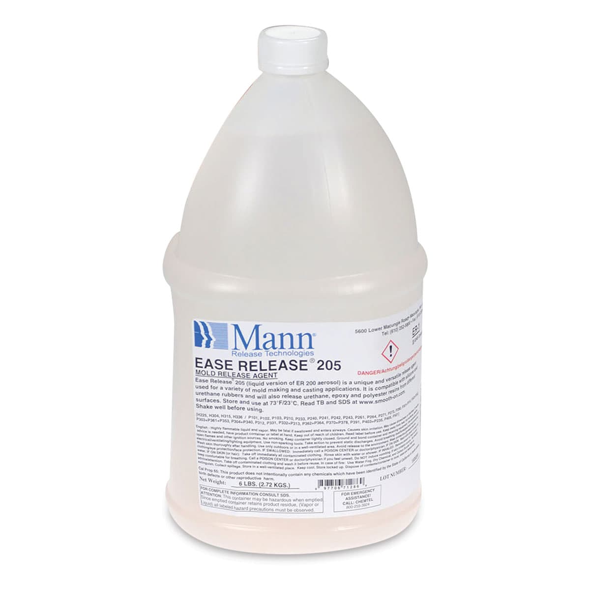 Smooth-On Ease Release 205 Mold Release Agent - Front of one Gallon Jug
Smooth-On Ease Release 205 Mold Release Agent - Front of one Gallon Jug