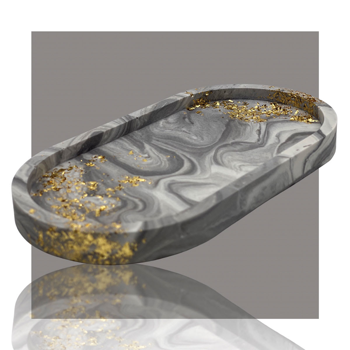 Colorberry Jesmonite Casting Compound (sample tray with marbling and glitter)