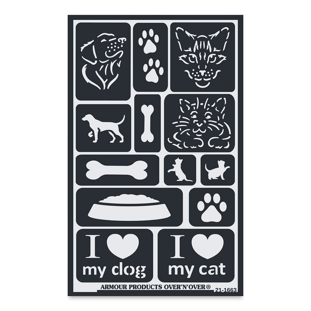 Armour Over ‘N’ Over Glass Etching Stencil - Paws