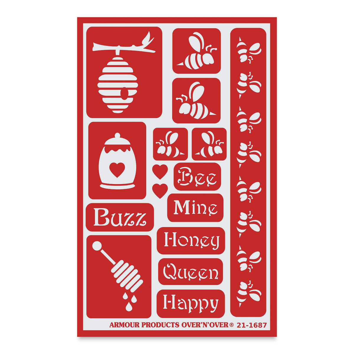 Armour Over ‘N’ Over Glass Etching Stencil - Bees