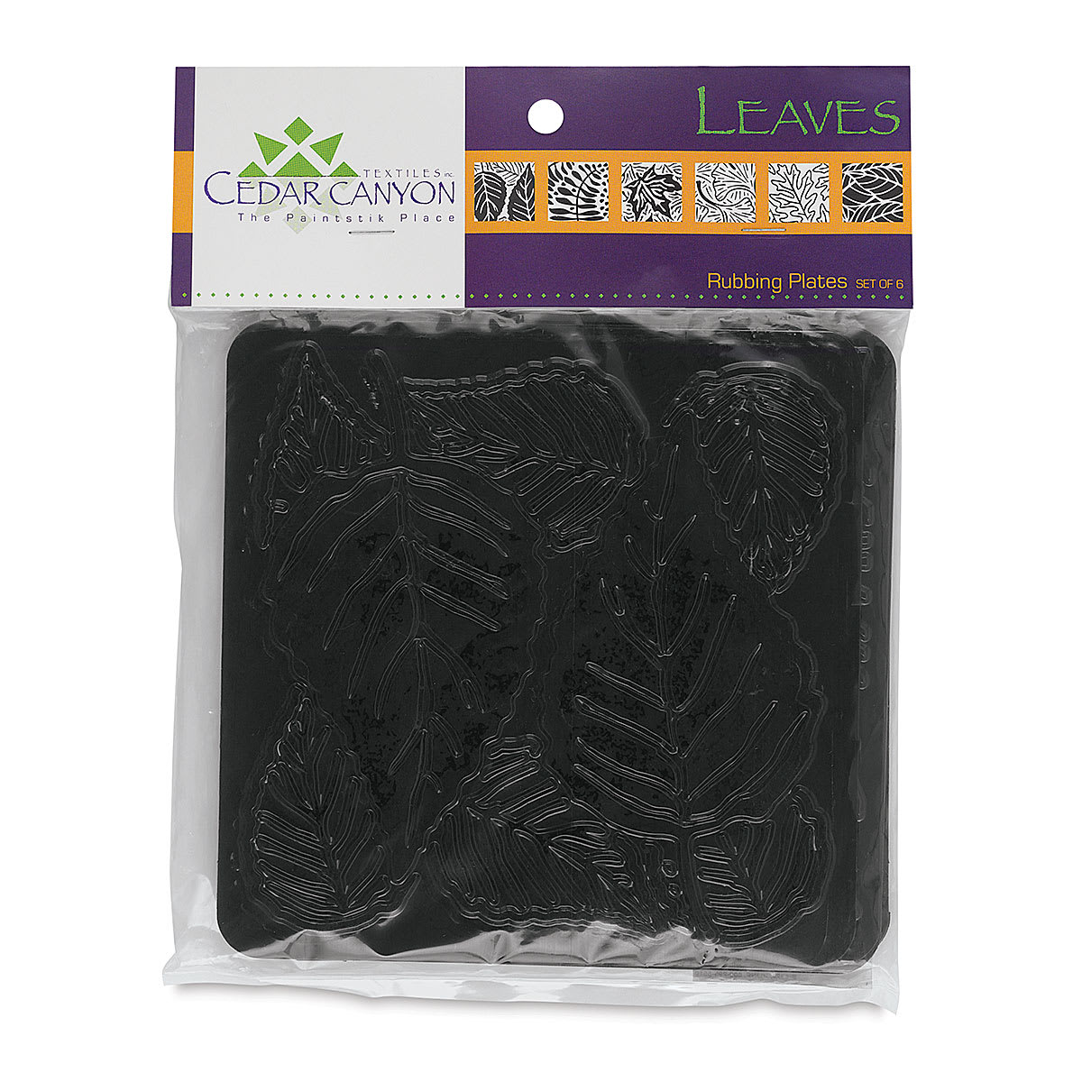 Cedar Canyon Rubbing Plates - Front view of package of Leaves design plates
