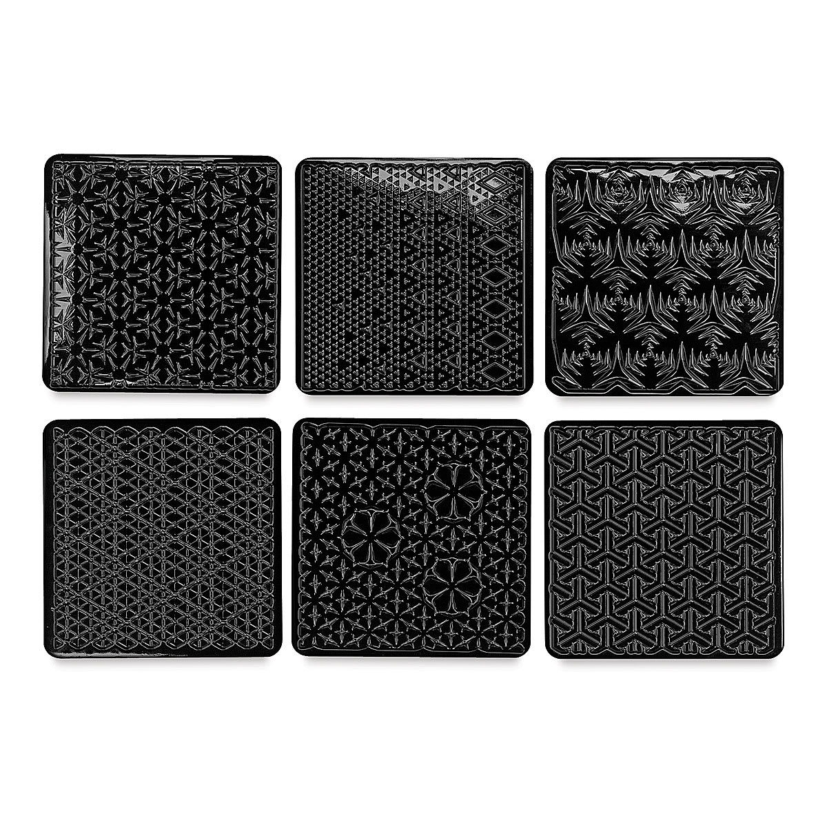 Cedar Canyon Rubbing Plates - Front view of 6 Triangles design plates