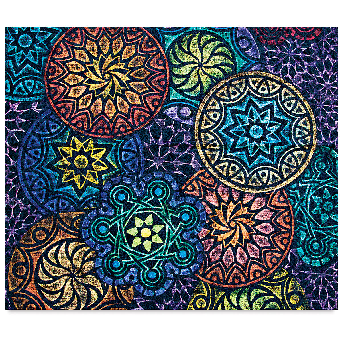 Cedar Canyon Rubbing Plates - Finished art using 1 Kaleidoscope design