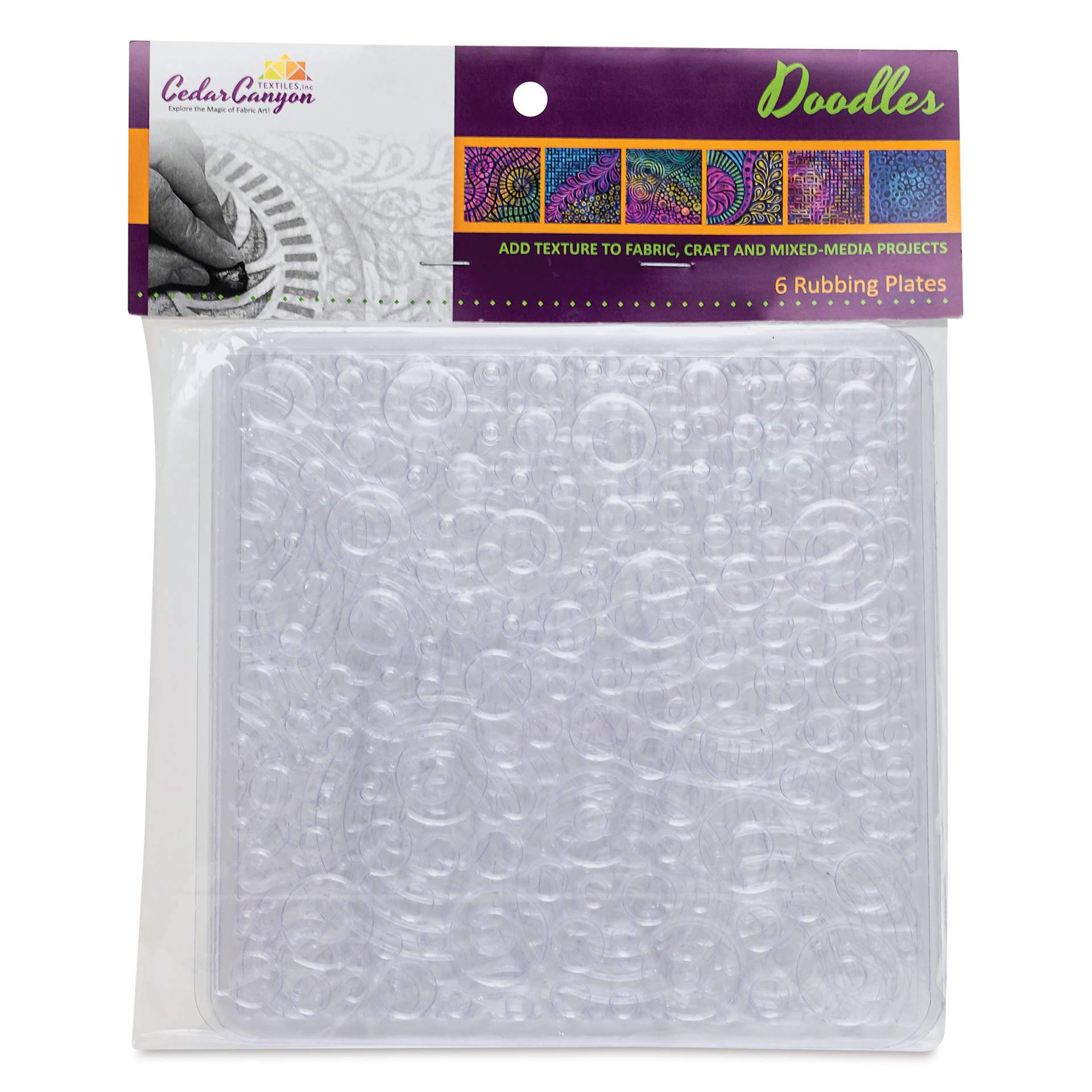 Cedar Canyon Rubbing Plates - Front view of package of Doodles design plates