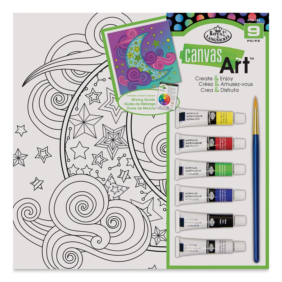 Royal & Langnickel Canvas Art Painting Kits - Front of Moon Package
