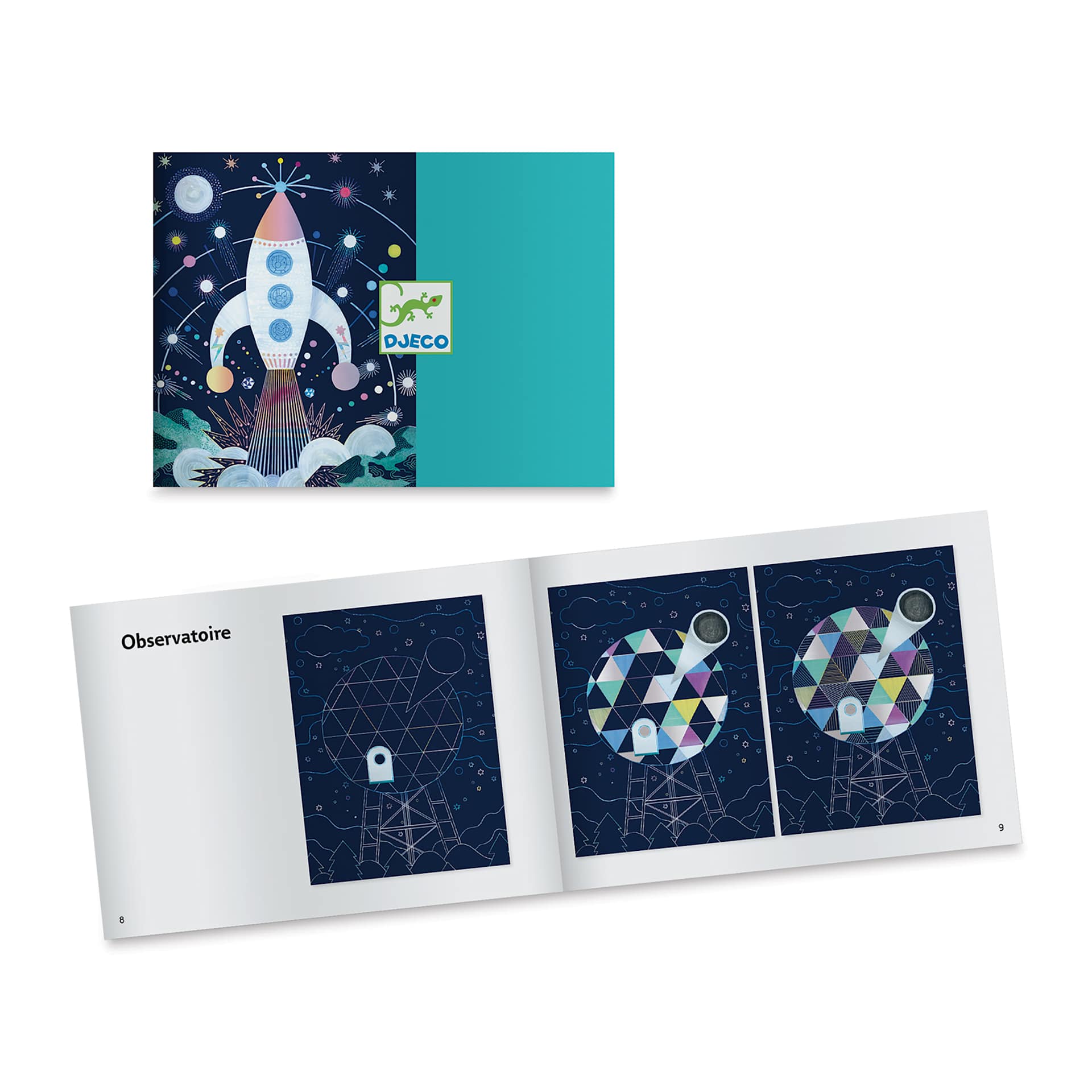 Djeco Petit Gift Scratch Board Kit - Cosmic Mission (Instruction booklet)