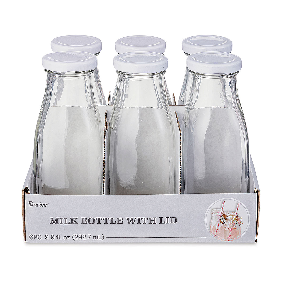 Darice Glass Milk Bottles