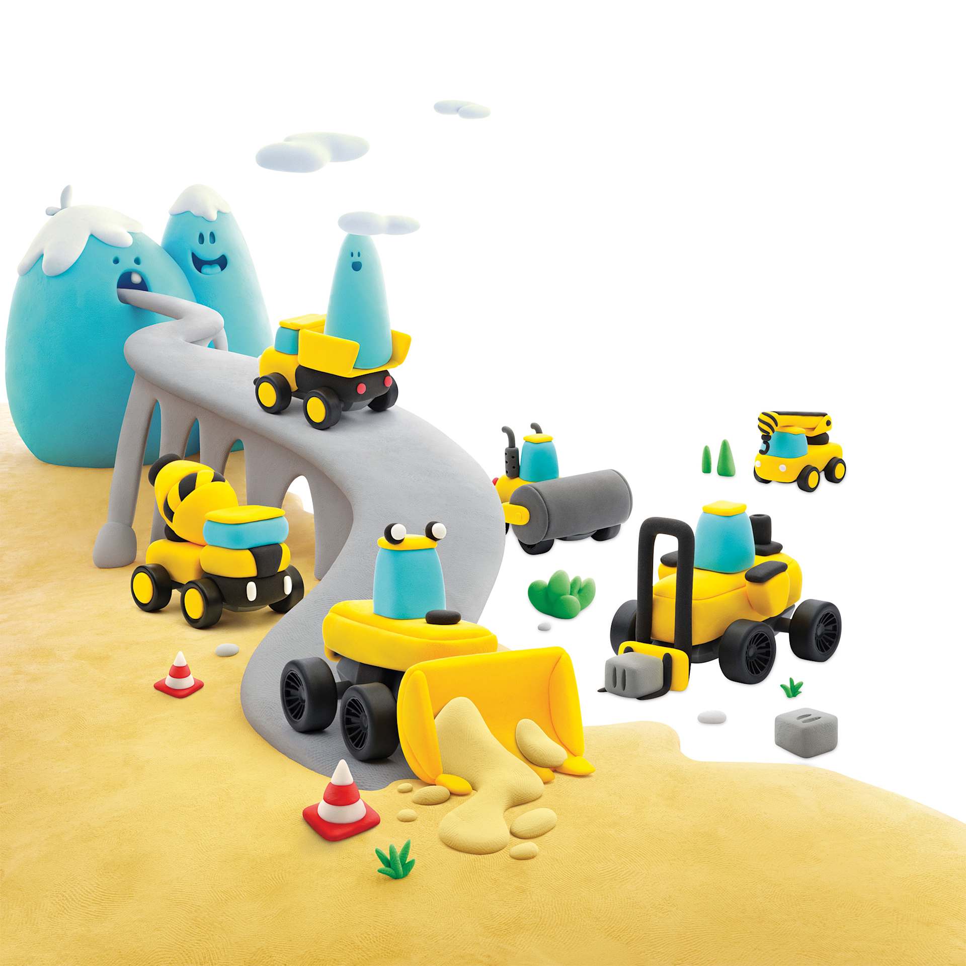 Fat Brain Toys Hey Clay Kit - Construction Vehicles finished projects