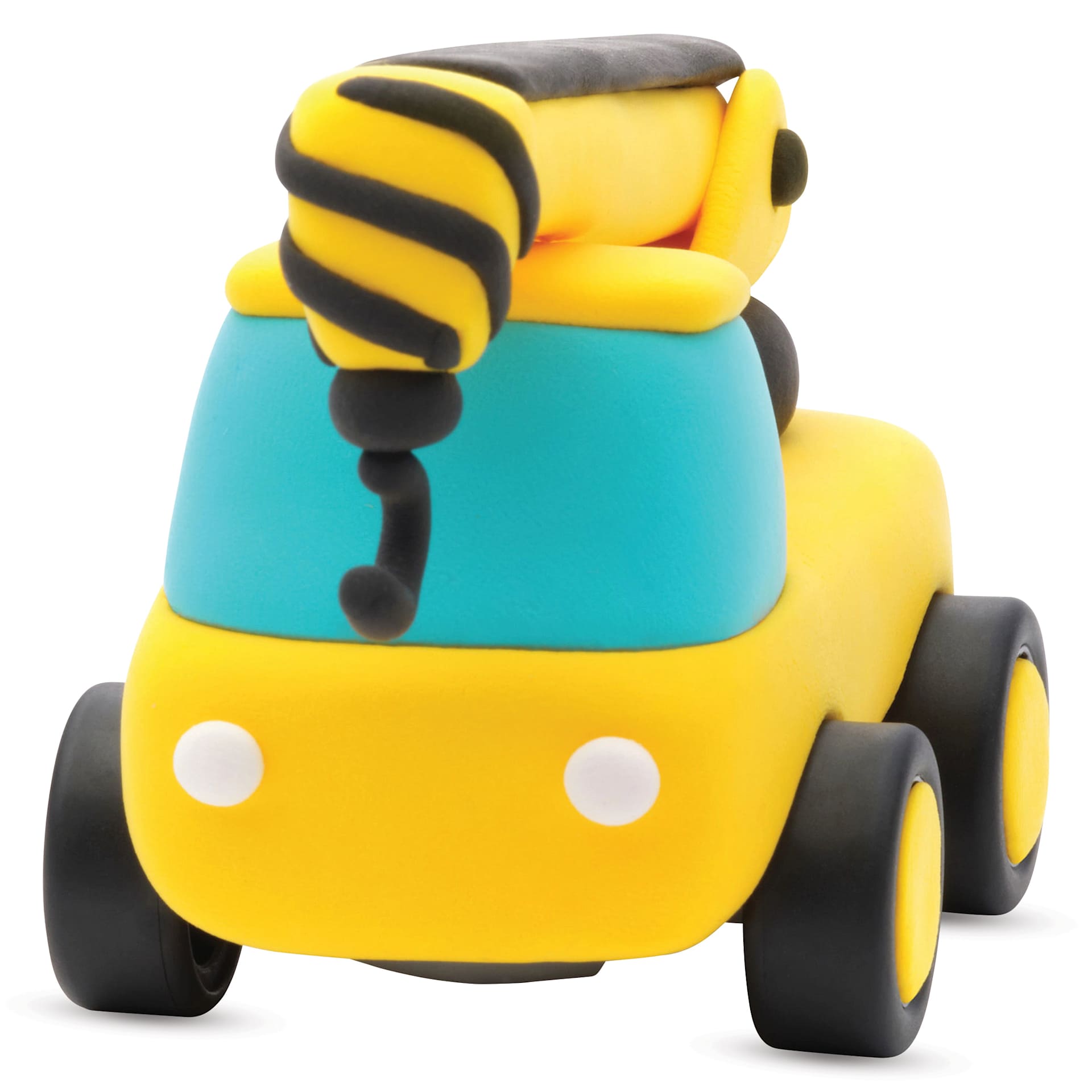 Fat Brain Toys Hey Clay Kit - Construction Vehicles close up of wheeled crane project example