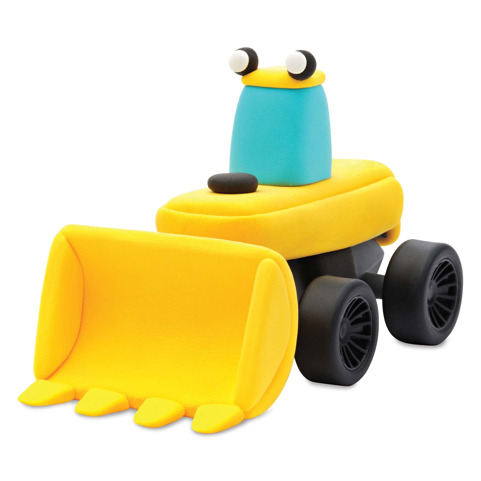 Fat Brain Toys Hey Clay Kit - Construction Vehicles close up of bulldozer project example