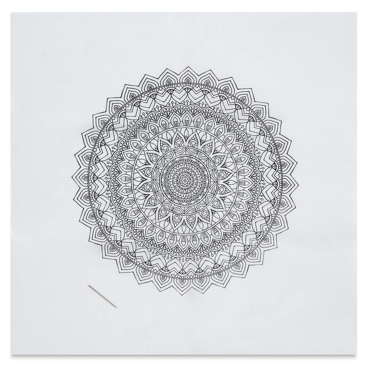 Zenbroidery Stamped Embroidery Kits - Stamped Mandala design on fabric sheet