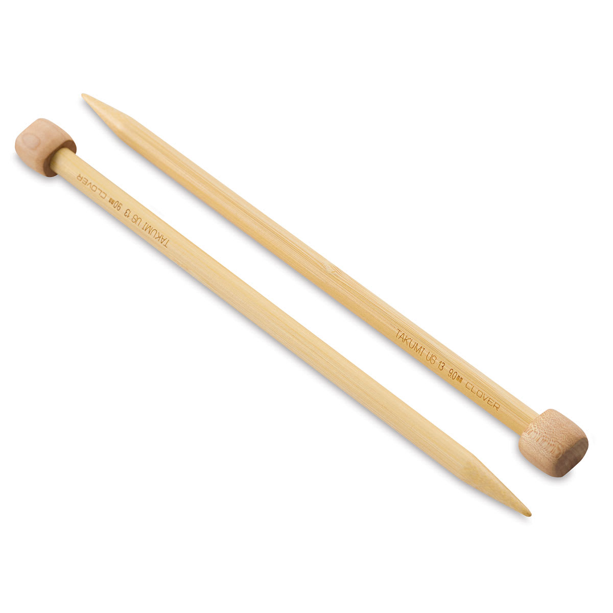 Clover Takumi Bamboo Straight Knitting Needles - Size 13, 9" Long
