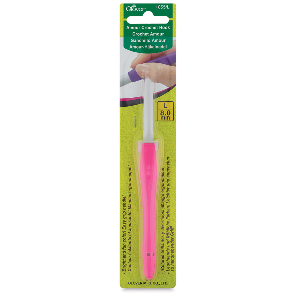 Clover Amour Crochet Hooks - Front of blister package
