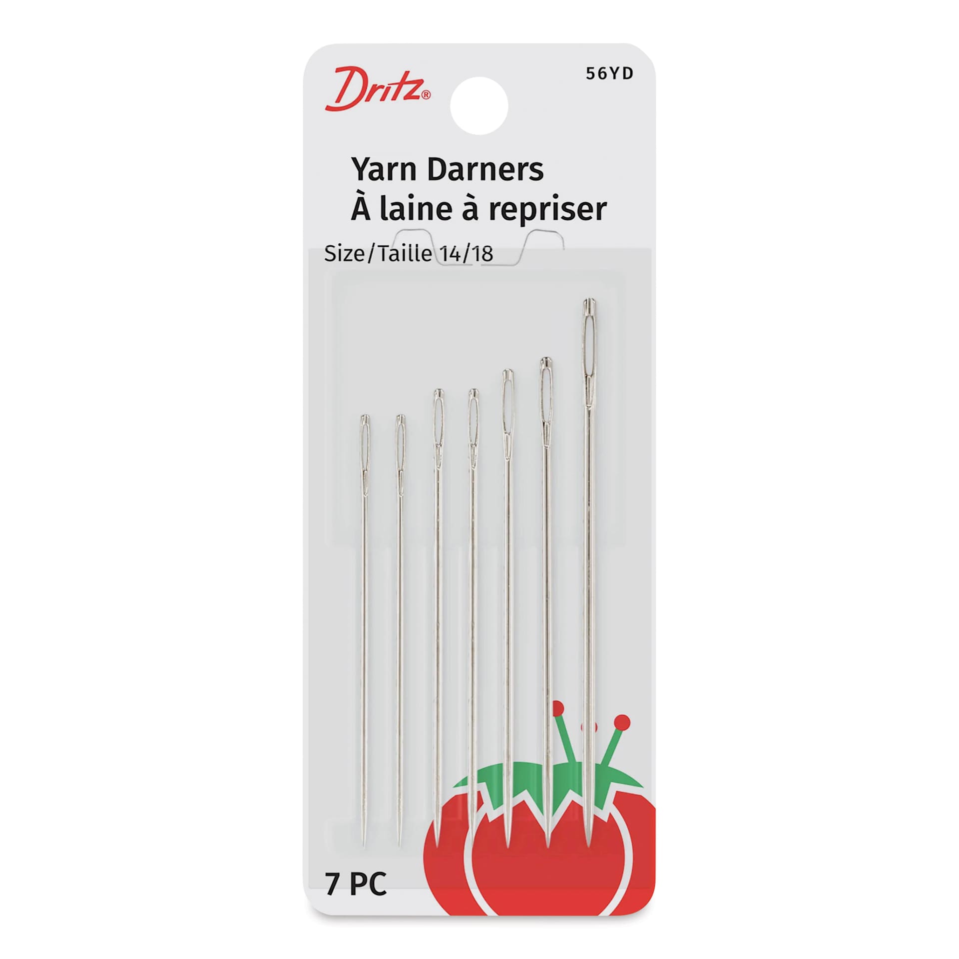Dritz Yarn Darner Hand Needles - Set of 7, Size 14 - 18 front of packaging