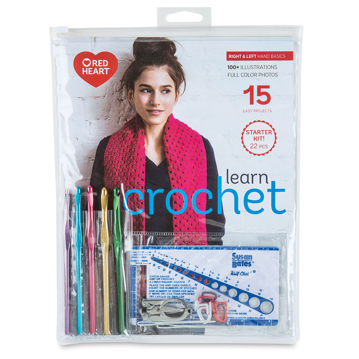 Red Heart Learn Crochet Kit front of package