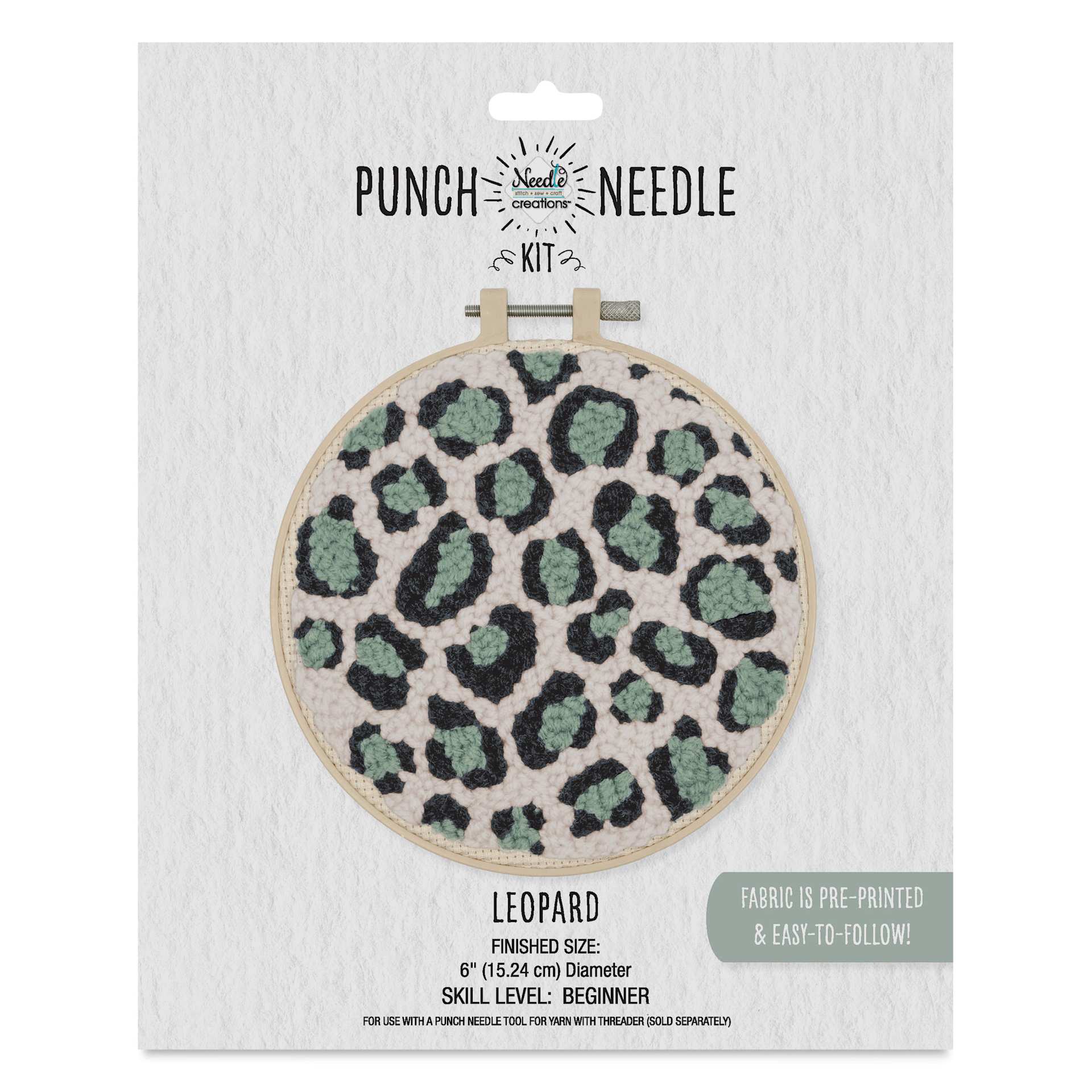 Needle Creations Needle Punch Kit - Leopard, 6", packaging