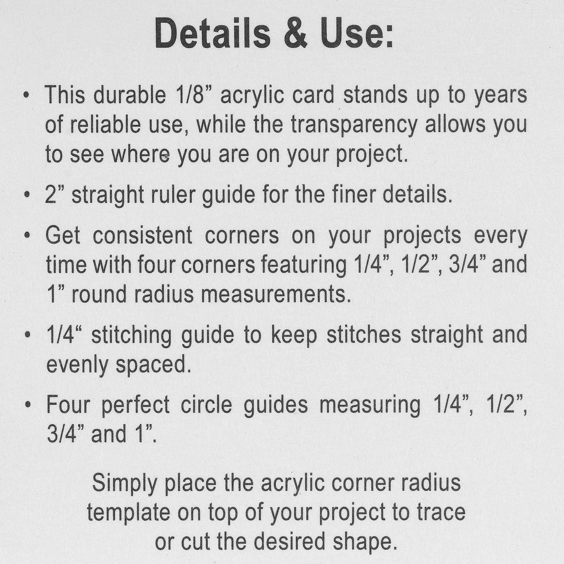 Realeather Corner Radius Template Tool & Stitch Guide - Details & Use