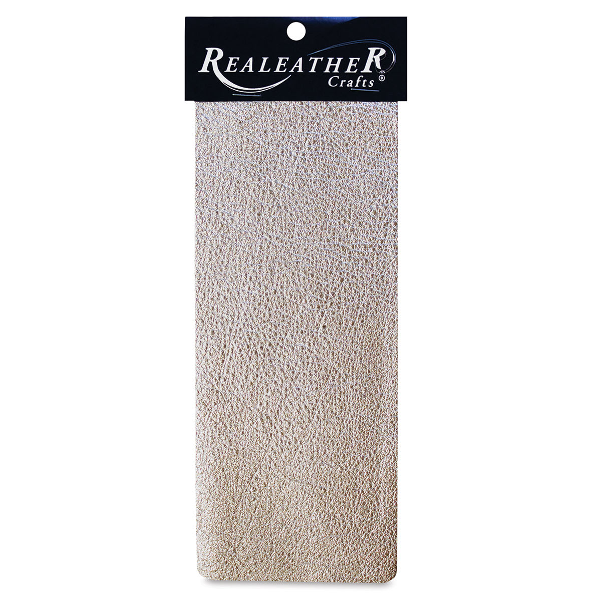 Realeather Metallic Leather Trim Pieces - Front of Silver package