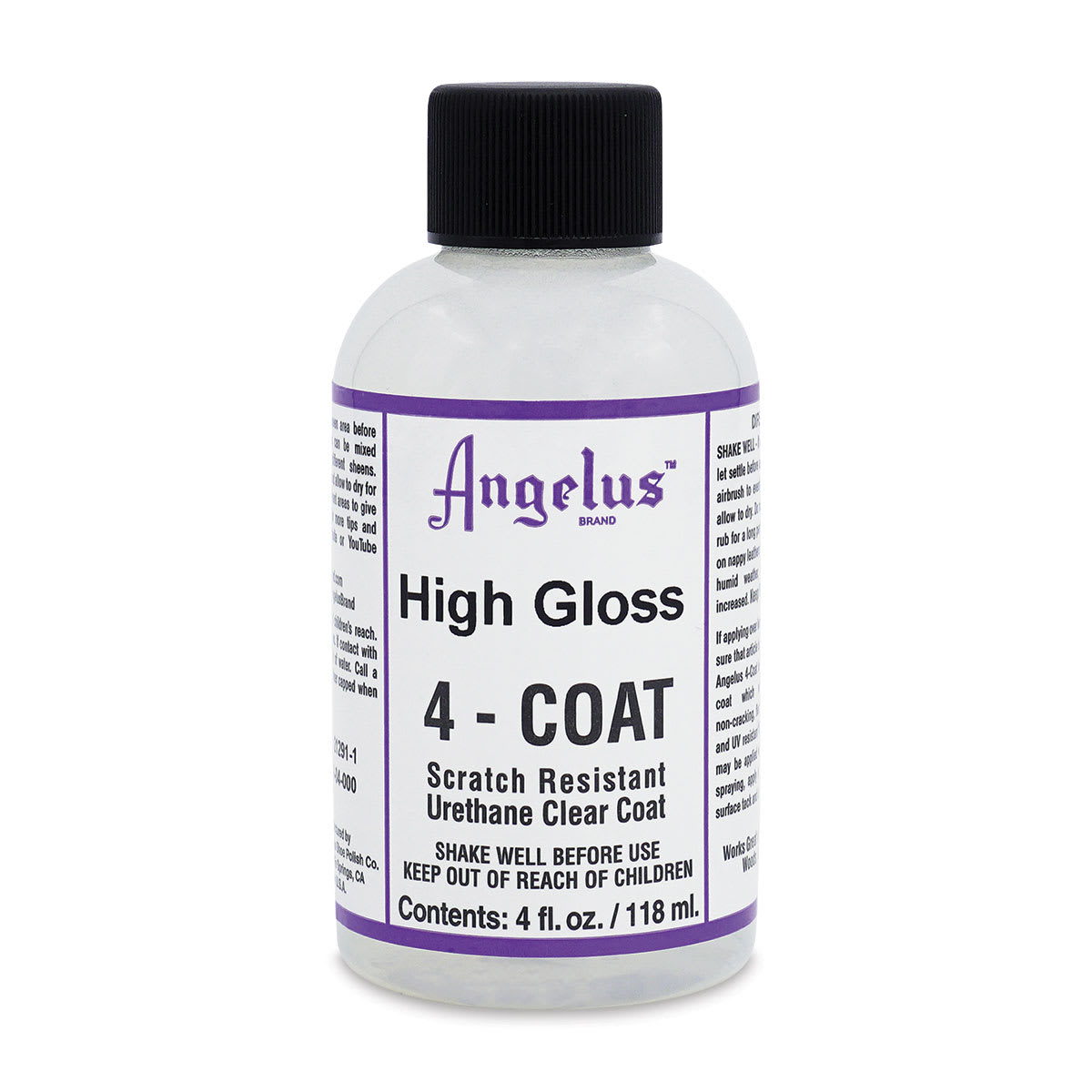 Angelus 4-Coat Urethane Clear Coat - High Gloss, 4 oz, Bottle Angelus 4-Coat Urethane Clear Coat - High Gloss, 4 oz, Bottle