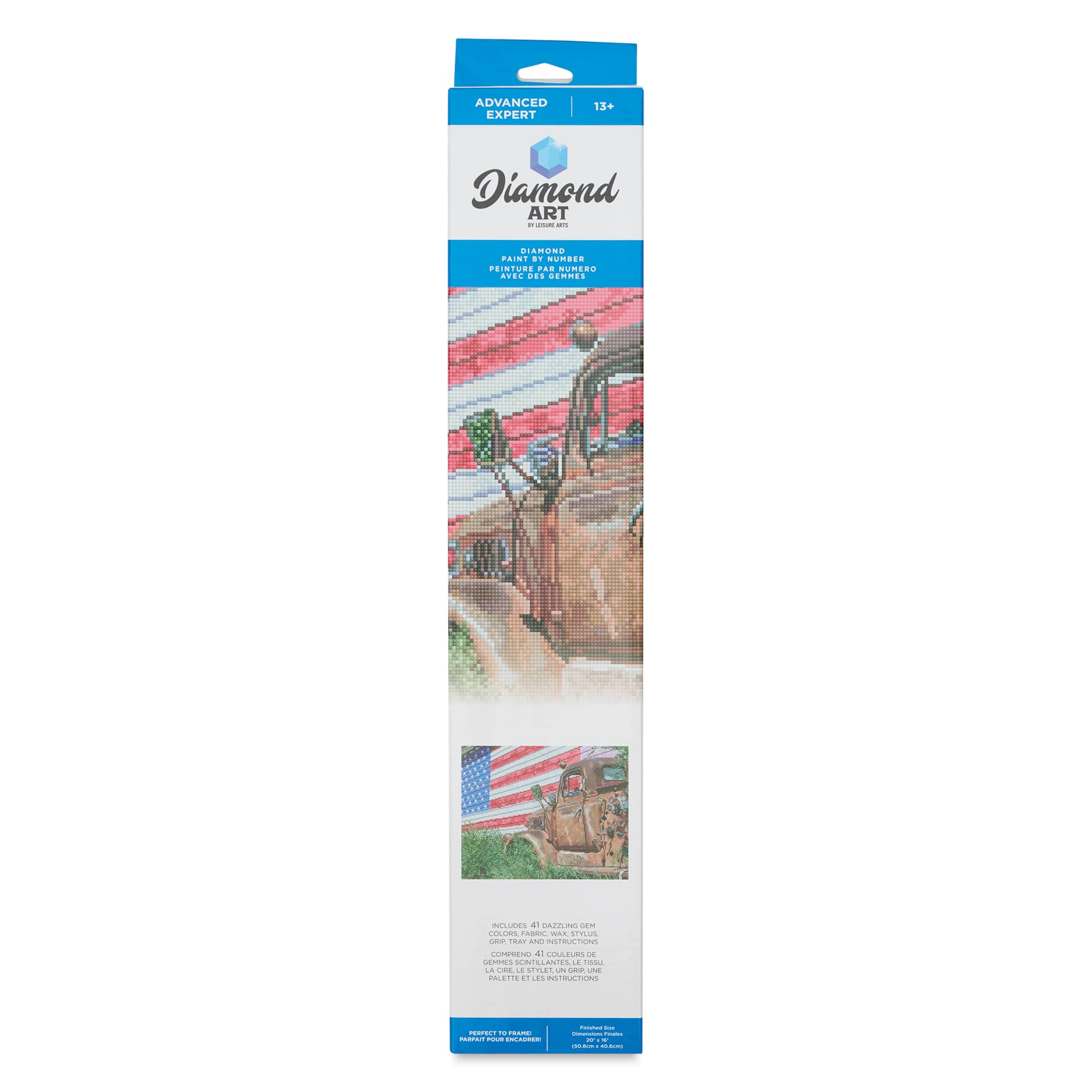Leisure Arts Diamond Painting Kit - Patriotic Truck, front of packaging