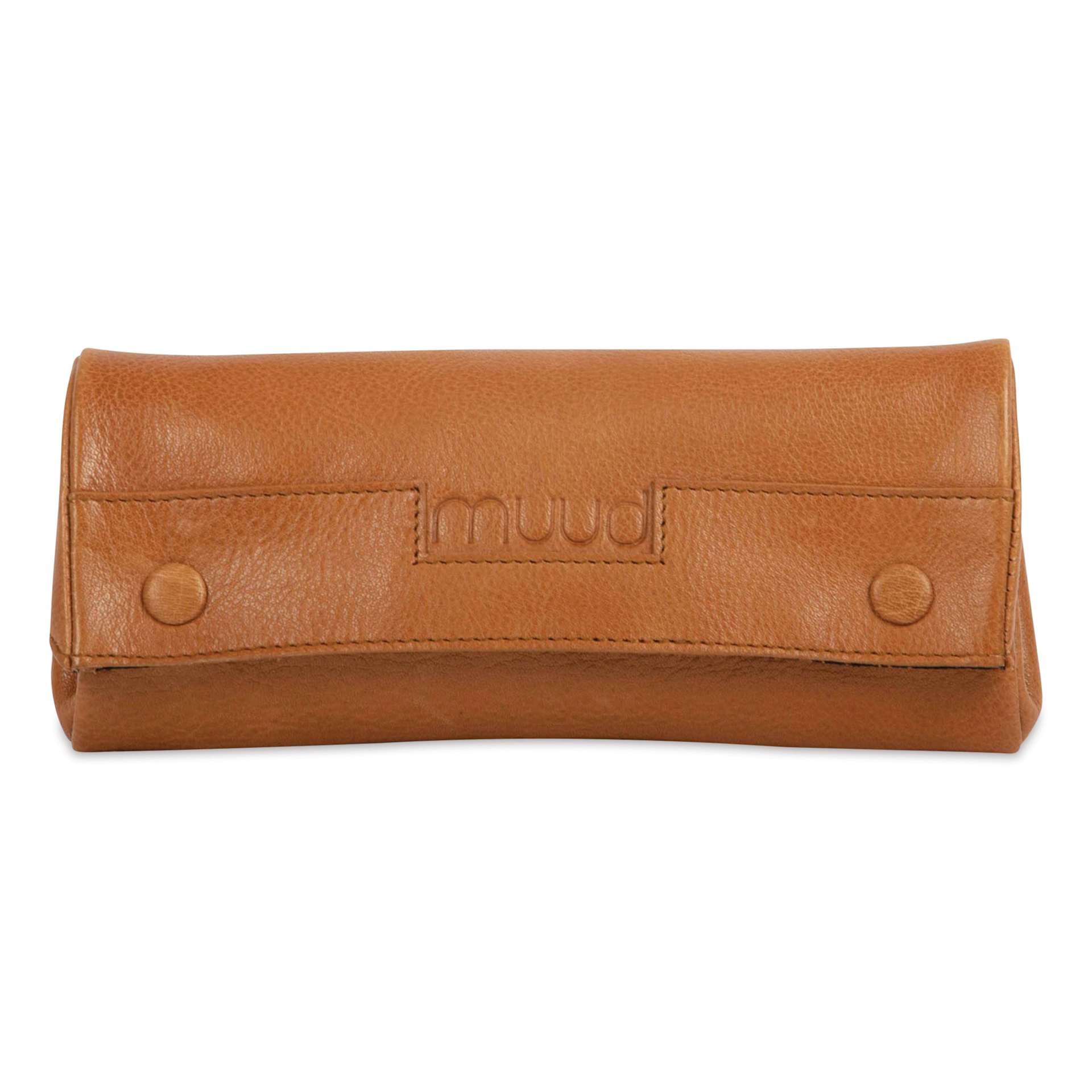 Muud Liv Leather Accessory Case - Brown - front