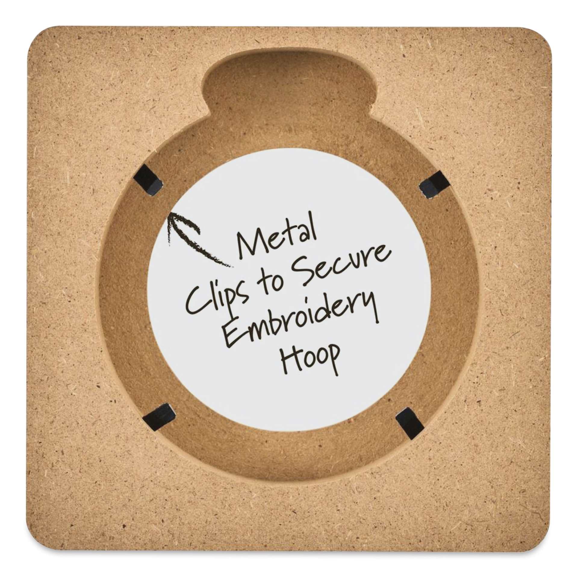Bucilla Embroidery Hoop Frame - Square, 3" - metal clips to secure embroidery hoop