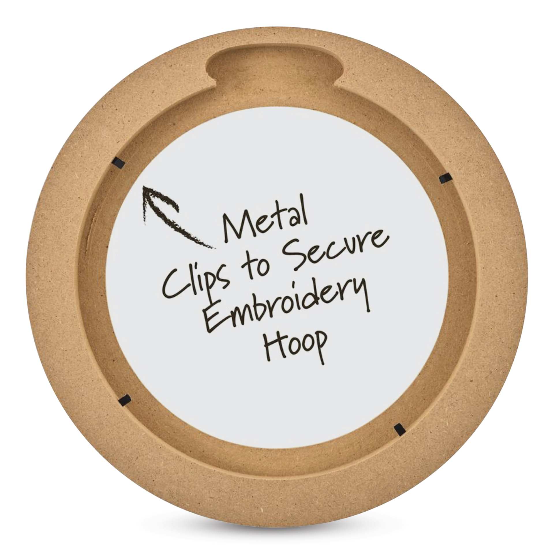 Bucilla Embroidery Hoop Frame - Circle, 8" Dia. - metal clips to secure embroidery hoop