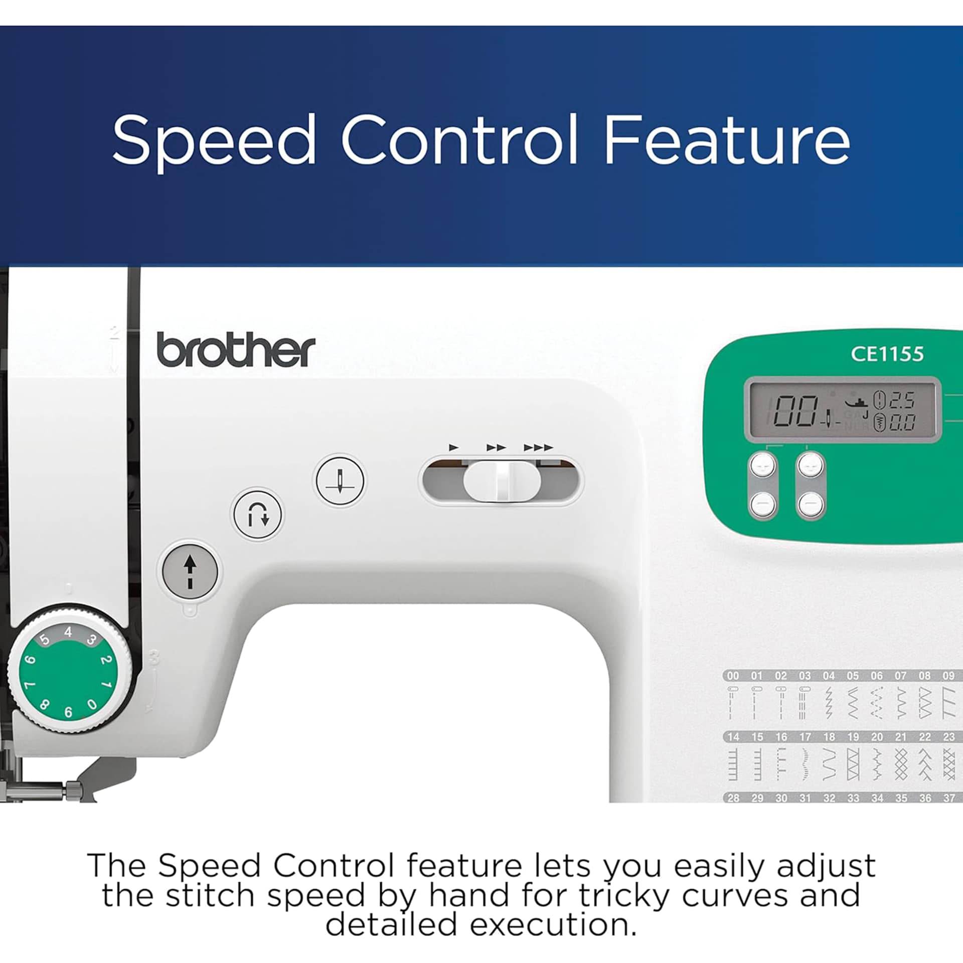 Speed Control Feature, The Speed Control feature lets you easily adjust the stitch speed by hand for tricky curves and detailed execution.