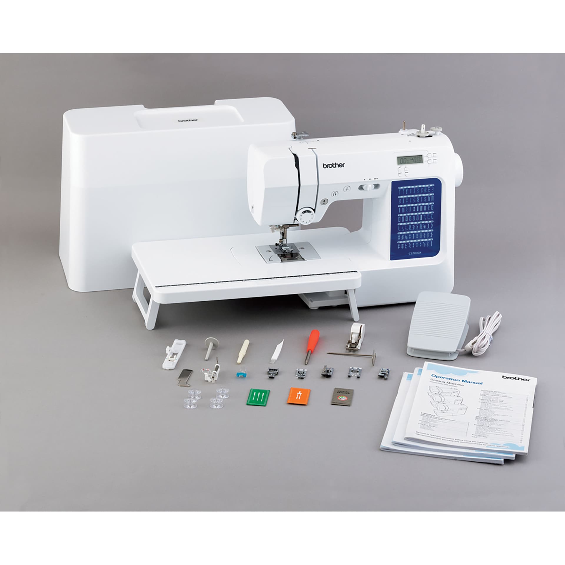 Brother CS7000X Computerized Sewing Machine, machine with accessories
