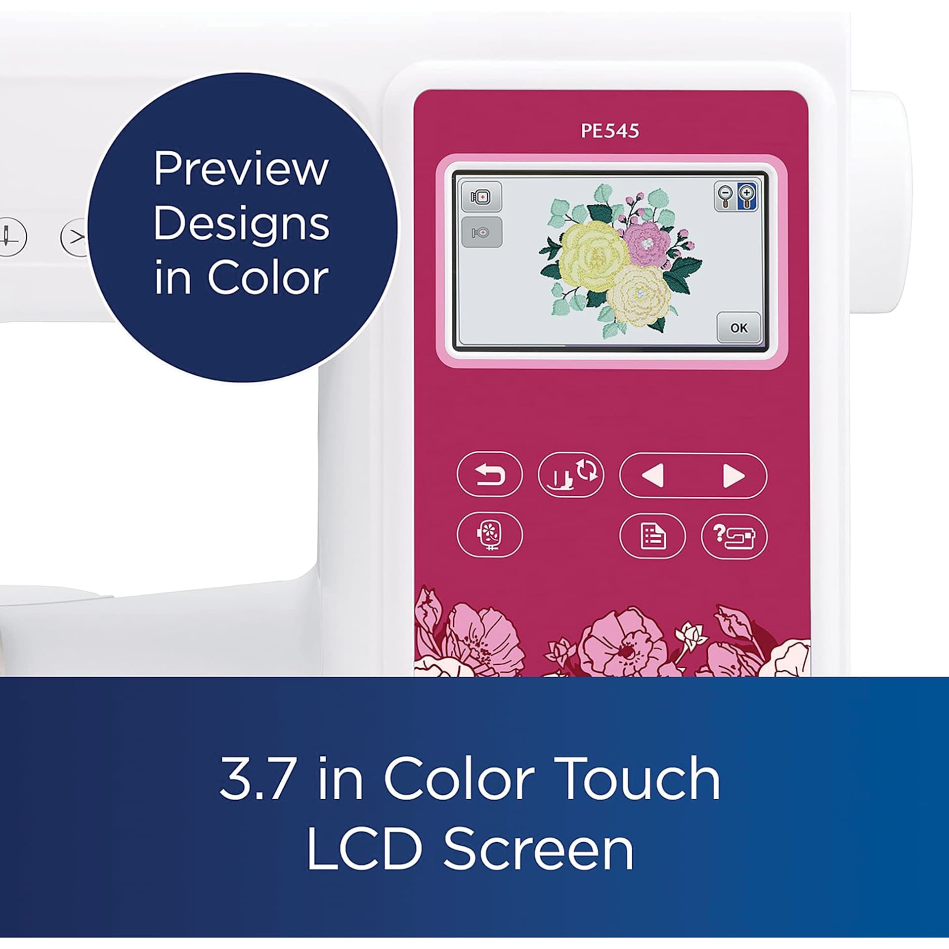 Preview Designs in Color, 3.7 in Color Touch LCD Screen