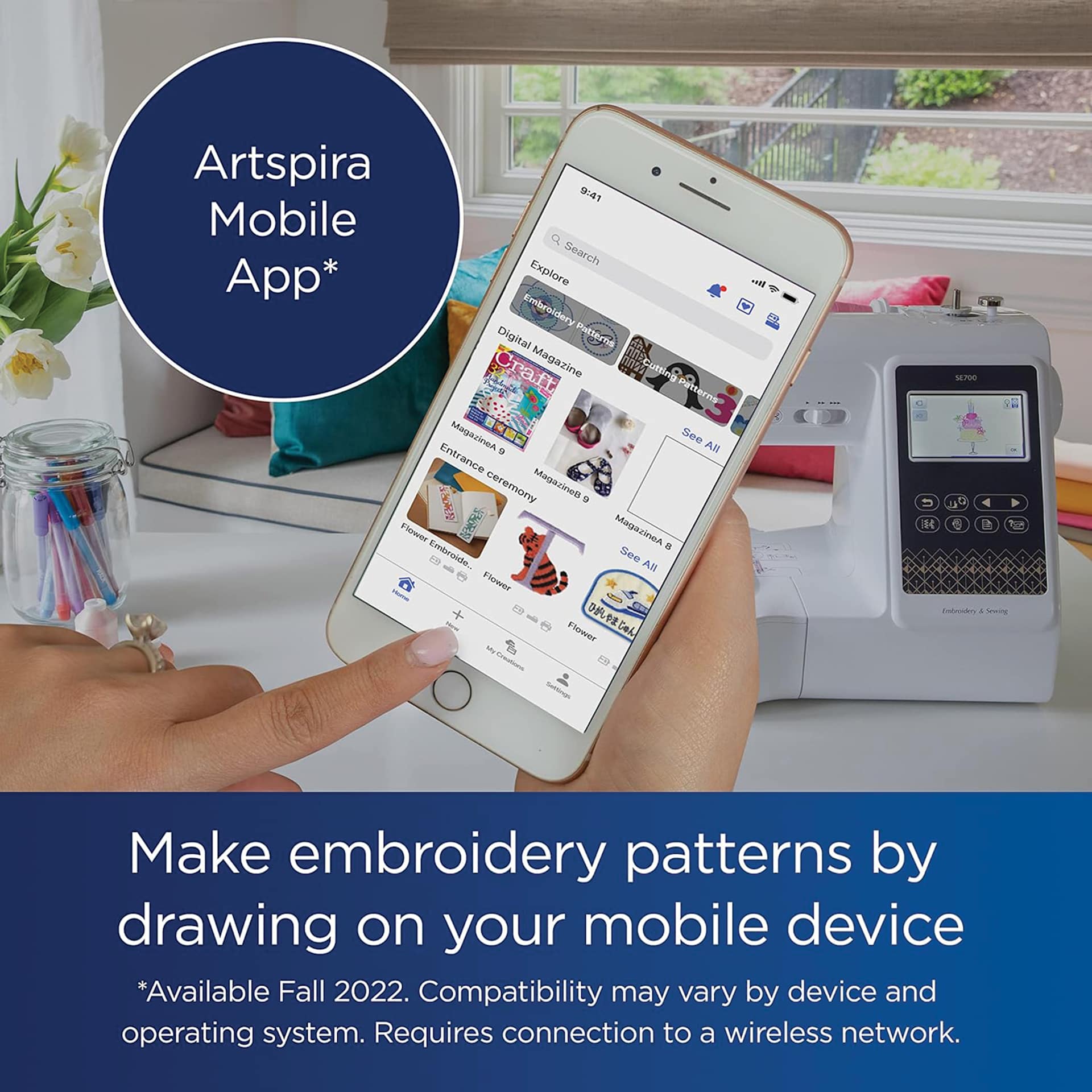 Artspira Mobile App, Make embroidery patterns by drawing on your mobile device