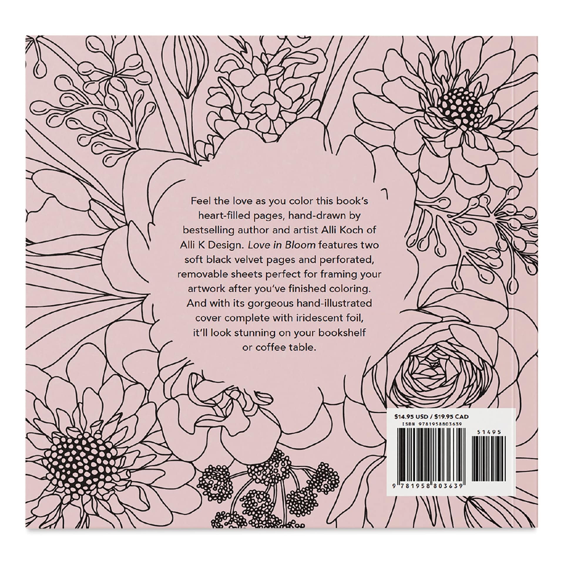 Love in Bloom Coloring Book, back cover