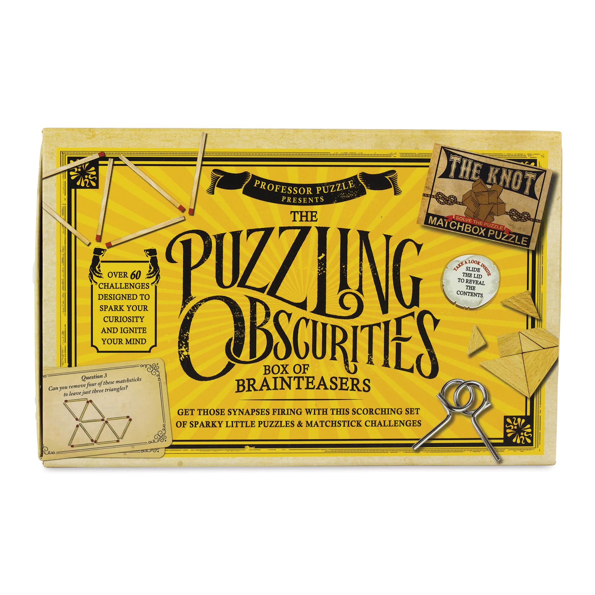 Professor Puzzle Box of Puzzling Obscurities Brainteaser Games (Front of packaging)