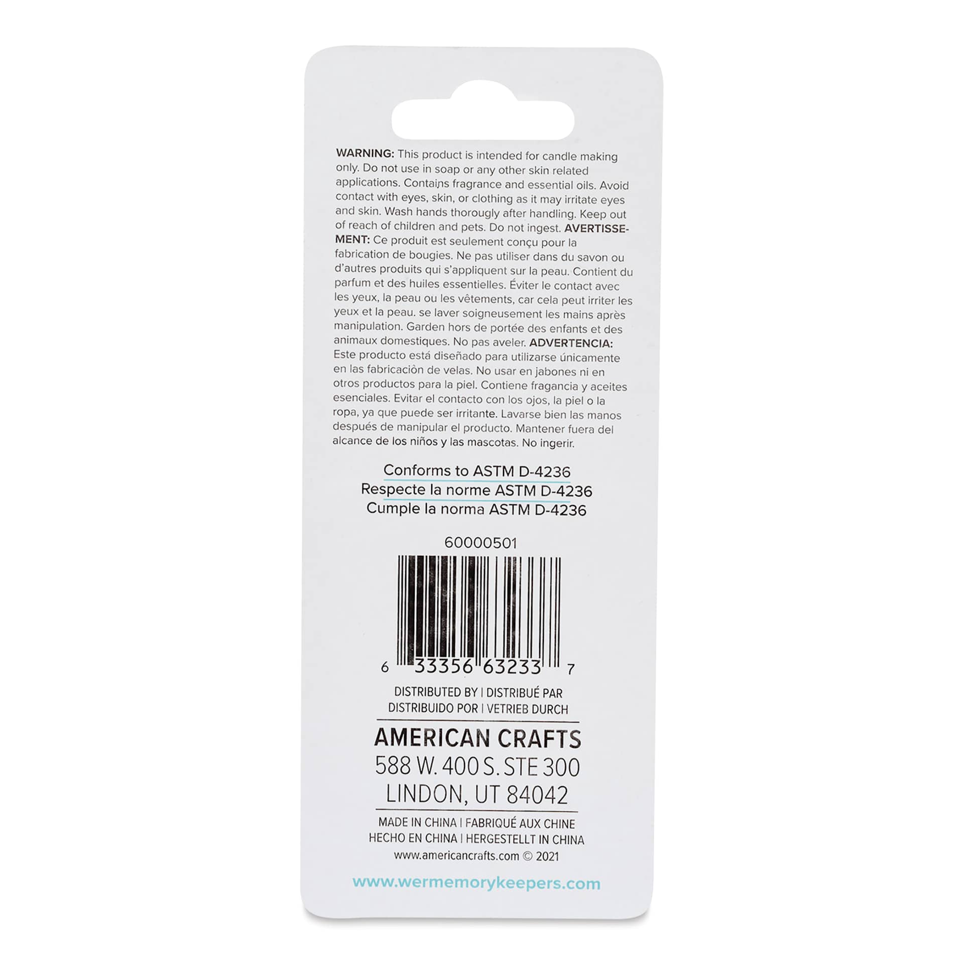 We R Memory Keepers Wick Candle Making Dye - Black back of packaging