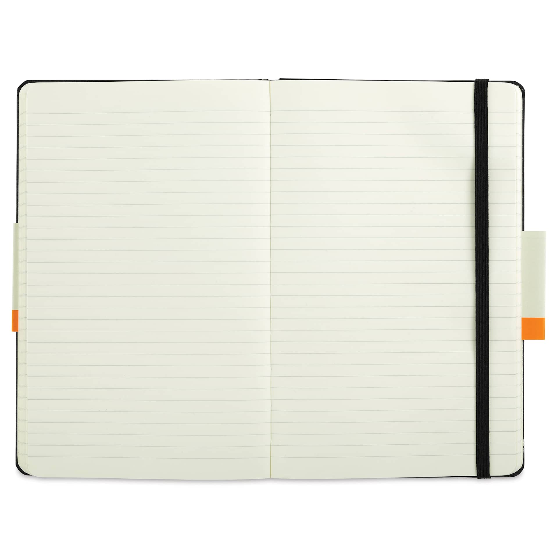 Moleskine Classic Expanded Hardcover Notebook - Ruled, Black, Large, 8-1/4" x 5" (open to show paper)