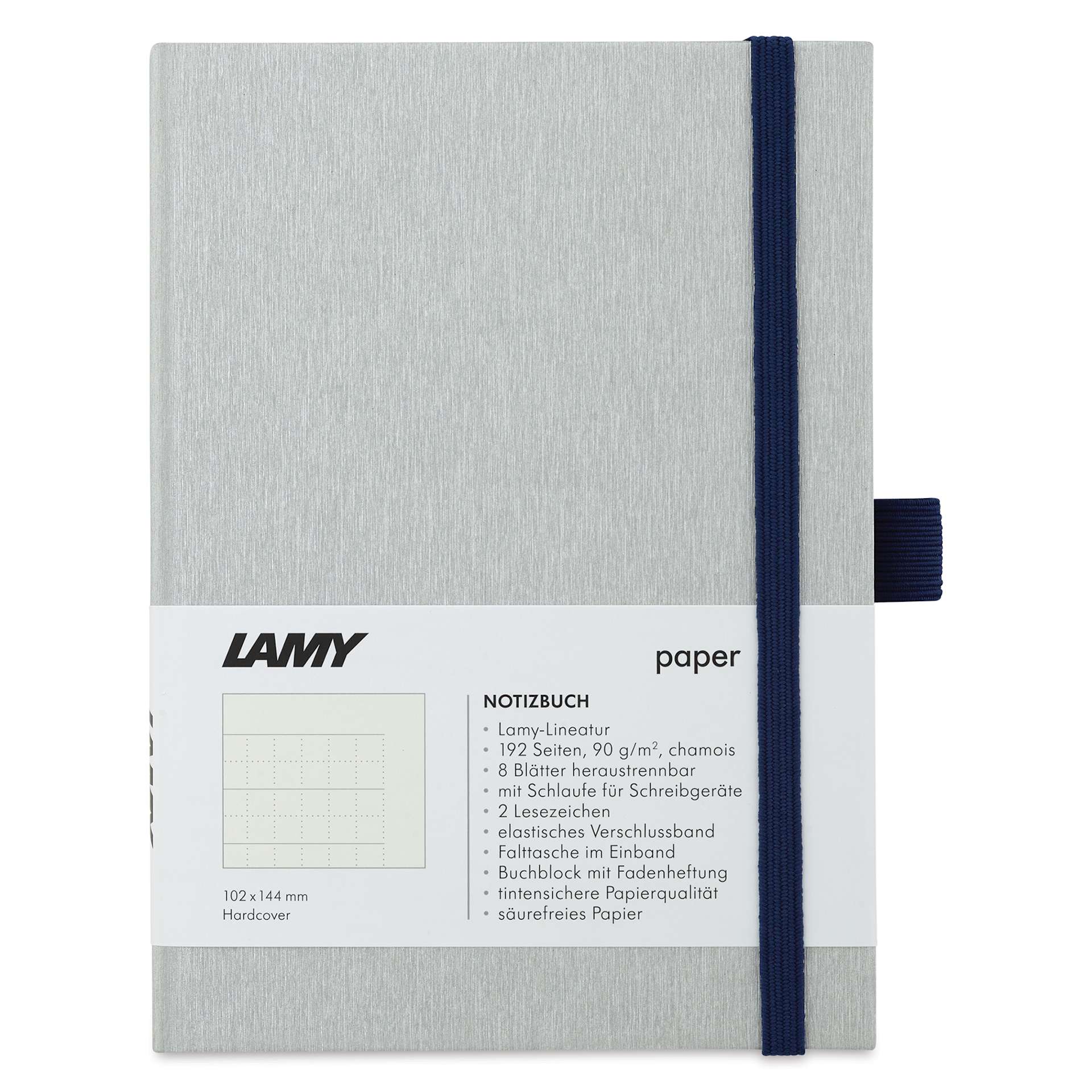 Lamy Hardcover Notebook - Ocean Blue, Grid, 4.1" x 5.8" (front)
