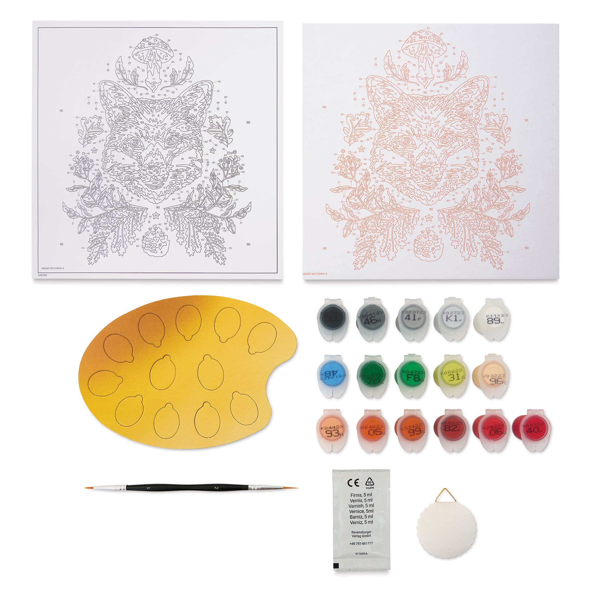 CreArt Pixie Cold Paint By Number Kit - Fox, contents