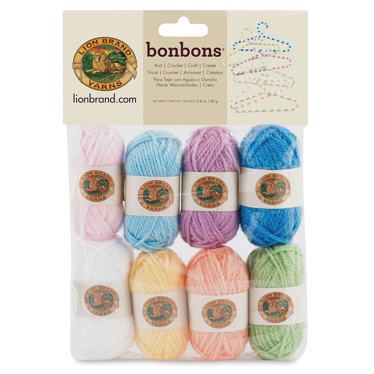 Lion Brand Bonbons Yarn - Pastels, Package of 8
