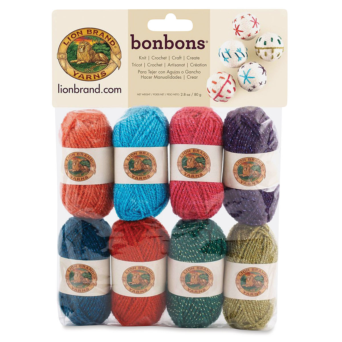Lion Brand Bonbons Yarn - Celebrate, Package of 8