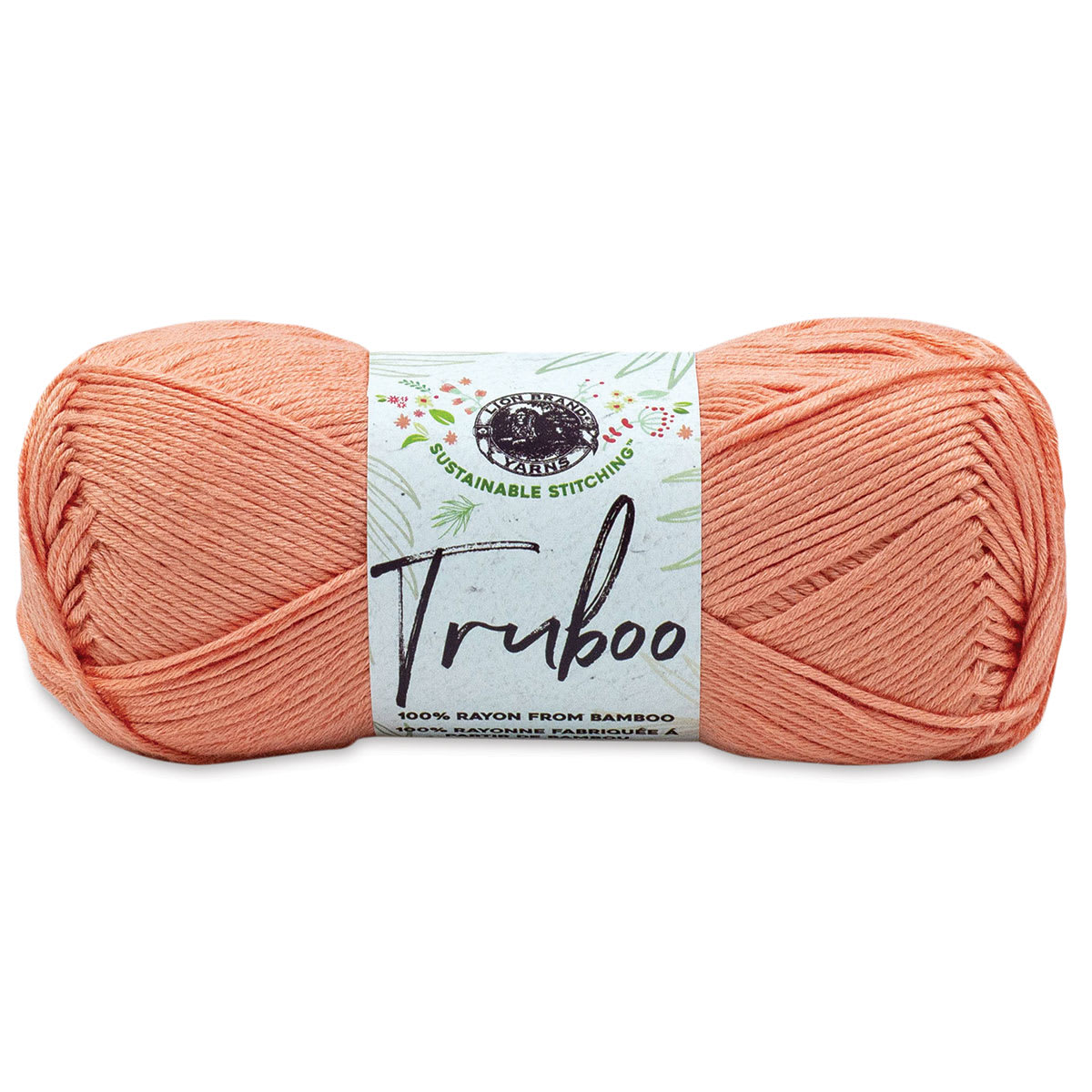 Lion Brand Truboo Yarn - Coral, 241 yards