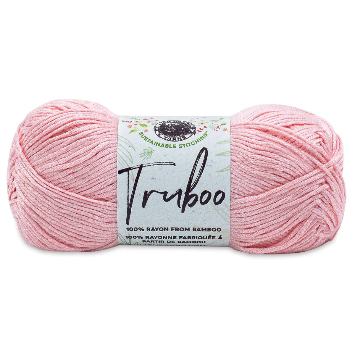Lion Brand Truboo Yarn - Light Pink, 241 yards