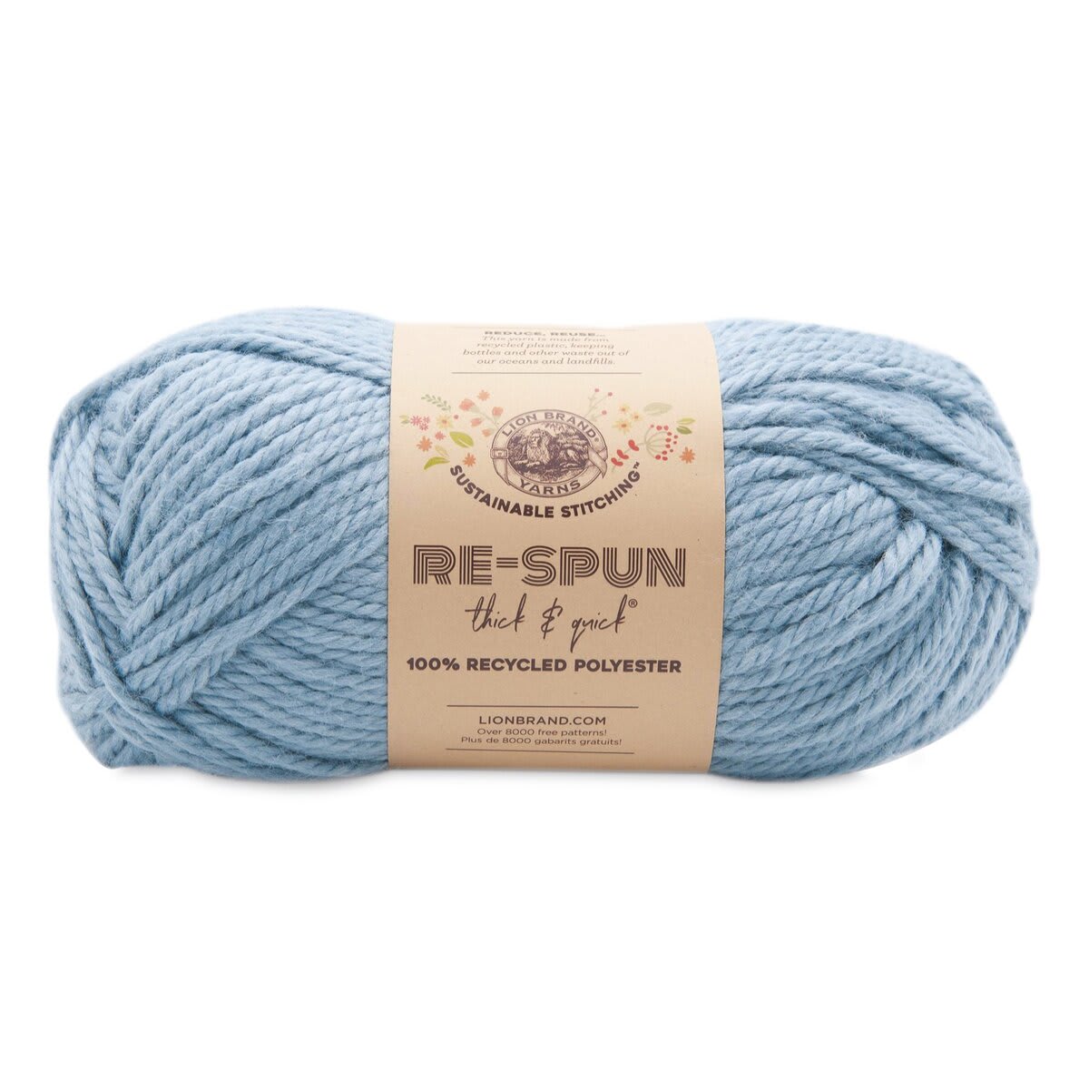 Lion Brand Re-Spun Thick & Quick Yarn - Faded Denim, 223 yds