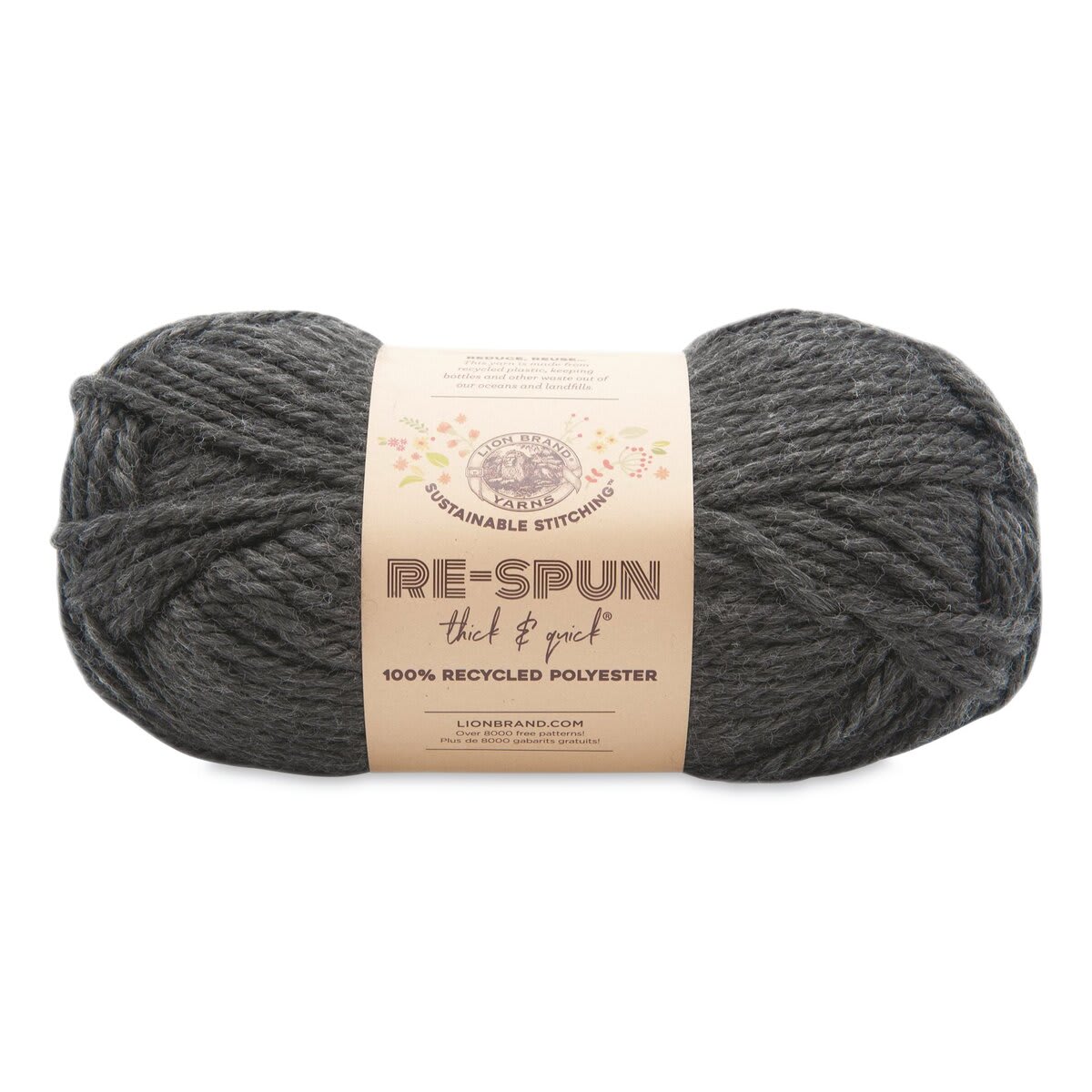 Lion Brand Re-Spun Thick & Quick Yarn - Raven, 223 yds
