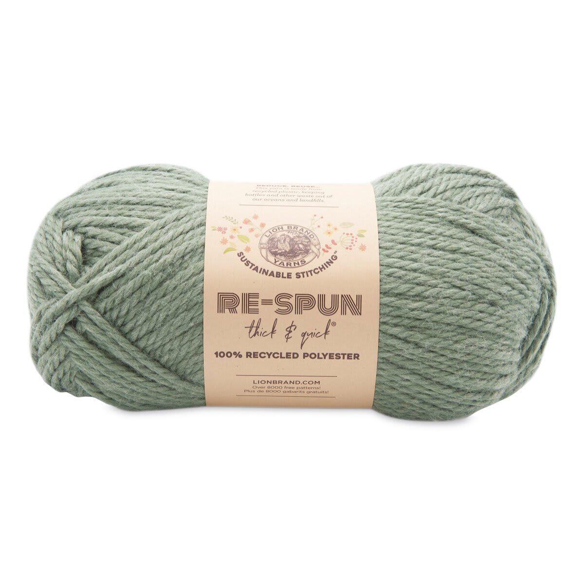 Lion Brand Re-Spun Thick & Quick Yarn - Spruce, 223 yds