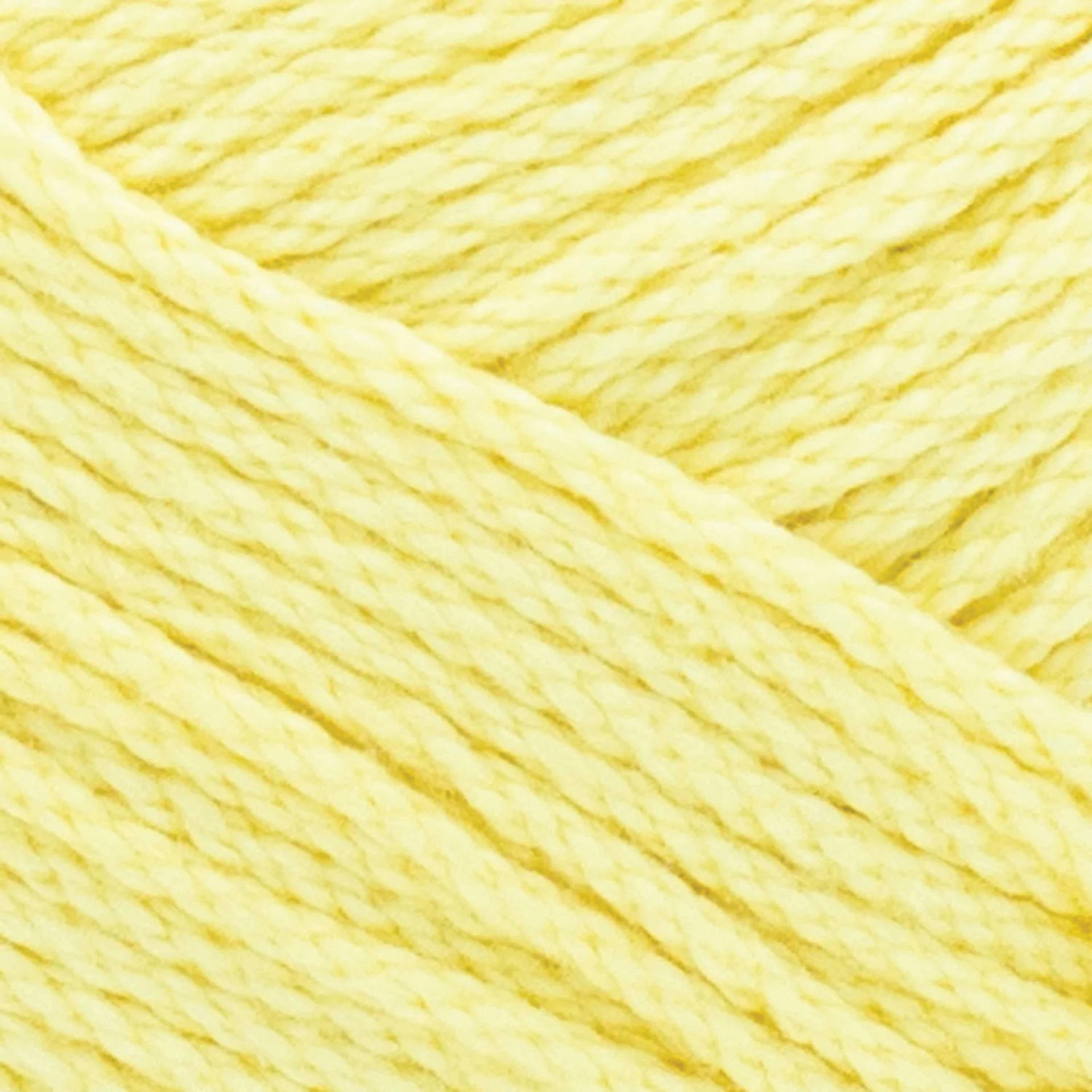 Lion Brand 24/7 Cotton Yarn - Lemon, close-up